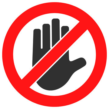 Do not touch vector illustration. Flat illustration iconic design of do not touch, isolated on a white background.