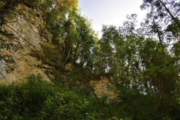 Obraz na płótnie Canvas Rock outcrops of white gypsum