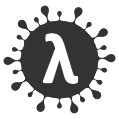 Lambda covid virus vector illustration. Flat illustration iconic design of Lambda covid virus, isolated on a white background.