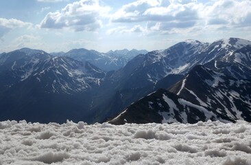 snow covered mountains