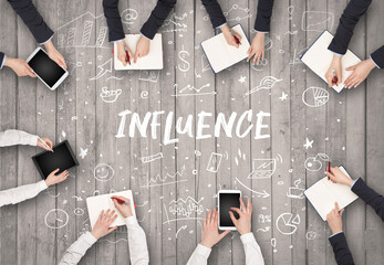 Group of business people working in office