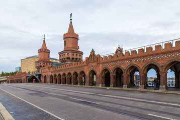 Berlin, Germany. Neo-Gothic Oberbaumbrücke (Oberbaumbrücke, 1896)