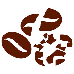 Coffee bean crush vector illustration. Flat illustration iconic design of coffee bean crush, isolated on a white background.