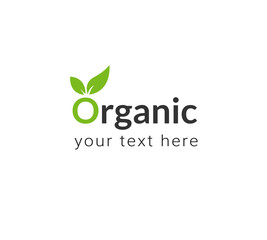 Organic logo design with leaf symbol