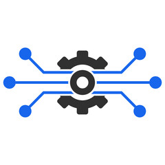 Solution cog vector illustration. Flat illustration iconic design of solution cog, isolated on a white background.