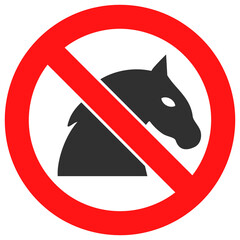 Stop horse vector illustration. Flat illustration iconic design of stop horse, isolated on a white background.