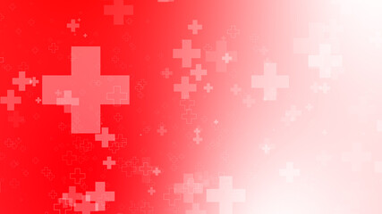 Fototapeta premium Abstract medical health red white cross pattern background.