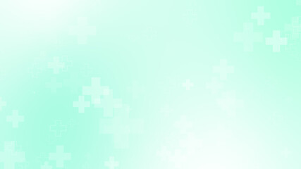 Medical green blue cross pattern healthcare background.