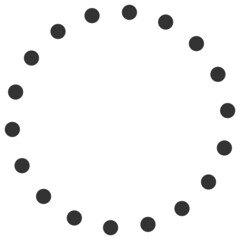 Fototapeta premium Dotted circle frame vector illustration. Flat illustration iconic design of dotted circle frame, isolated on a white background.