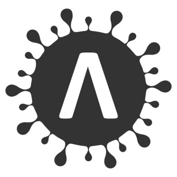 Lambda coronavirus strain vector illustration. Flat illustration iconic design of Lambda coronavirus strain, isolated on a white background.