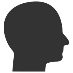 Human head vector illustration. Flat illustration iconic design of human head, isolated on a white background.
