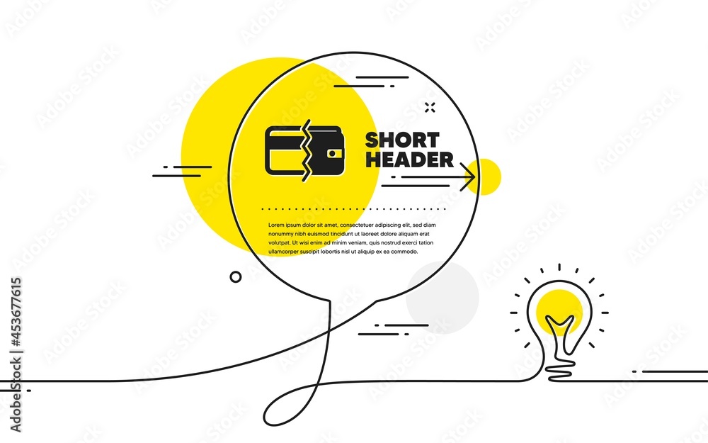 Poster credit card or cash icon. continuous line idea chat bubble banner. payment methods sign. payment met