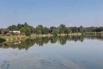 Ichthyopark, or fish attractions in a forest corner.