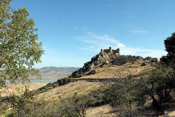 arabic medieval castle landscape in spain