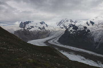 beautiful glaciers in the switzerland mountains