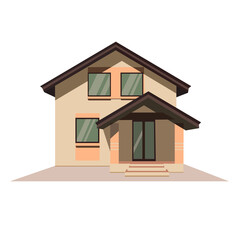houses exterior vector illustration front view. cottage, modern architecture. Idea of real estate. Architecture blueprint, Apartment in a townhouse.Modern buildings in a flat style.
