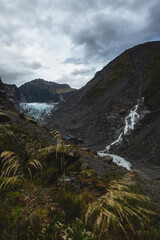 at the end of a glacier in new zealand