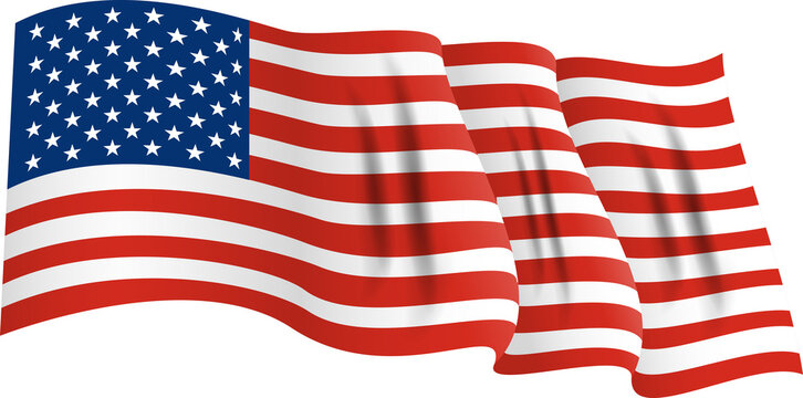 National flag of America. USA banner waving. Vector Illustration. EPS10