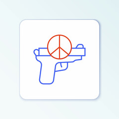 Line No war icon isolated on white background. The peace symbol. Colorful outline concept. Vector