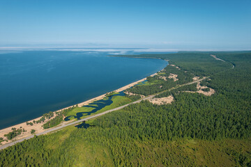Summertime imagery of Lake Baikal is a rift lake located in southern Siberia, Russia. Baikal lake...