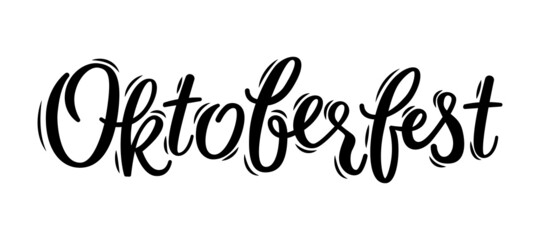 Oktoberfest handwritten typography header. Beer festival celebrated in October in Germany For signboard, greeting, invitation poster and card