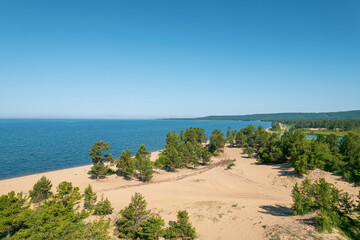 Summertime imagery of Lake Baikal is a rift lake located in southern Siberia, Russia. Baikal lake...