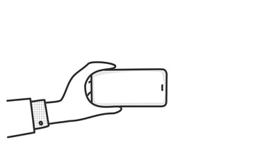 Mobile phone in businessman hand.