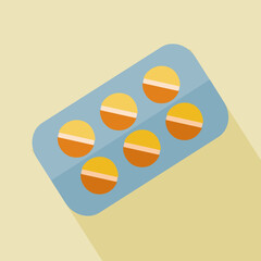 Fototapeta premium Tablets in blisters, medicines. Vector illustration in a flat style.