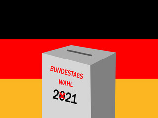 Bundestagswahl 2021. Parliamentary elections in Germany on 26 September 2021.Vector banner.