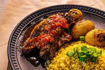 Rib with  Marroquine couscous