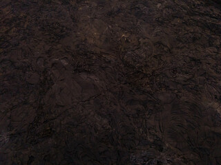 Beautiful aerial view of the Active Volcano with red Lava in Iceland