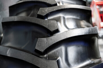 Close-up of tractor tire tread
