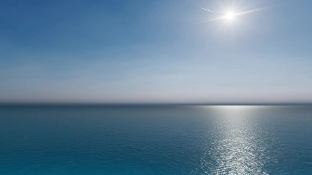 Perfect sky and water of ocean. Amazing sea landscape. Seascape background. Tourism, travel, holdiay, summer concept.