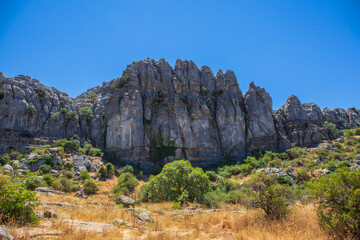 View of the El Torcal de Antequera Natural Park.