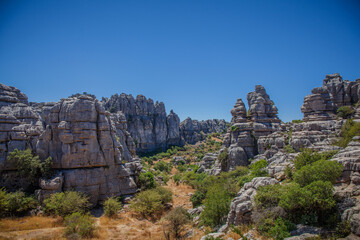 Fototapeta na wymiar View of the El Torcal de Antequera Natural Park.
