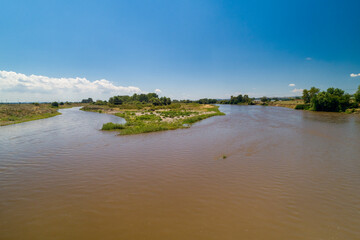 Fototapeta premium Aerial View of the river Axios