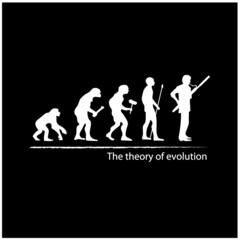 illustration of evolution into bassoon player