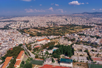 Obraz premium Aerial view of the city of Thessaloniki from the area Neapoli.