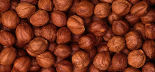 Background from Hazelnut nuts (Corylus avellana)