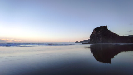 Sunset at Piha beach Auckland, New Zealand 4-march-2021