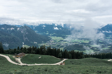 Beautiful landscape of the bavarian valley from Mount Jenner, Germany