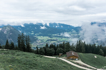 Beautiful landscape of the bavarian valley from Mount Jenner, Germany