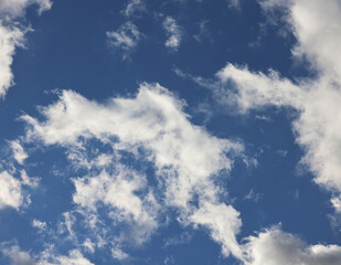 Obraz premium blue sky with white clouds, blue sky with clouds