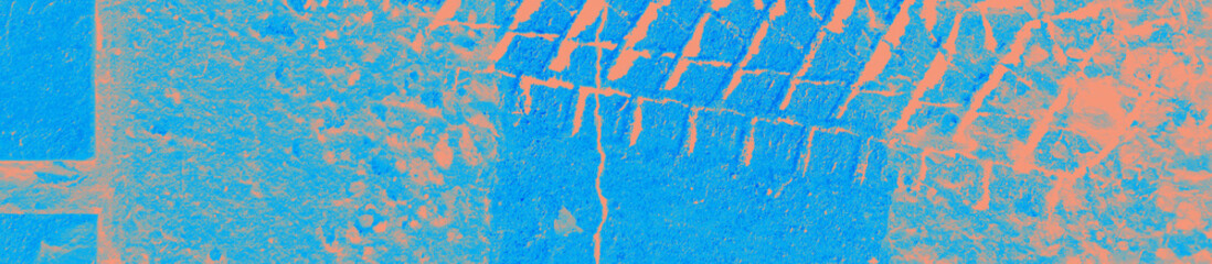 abstract coral and blue color texture background with copy space for design