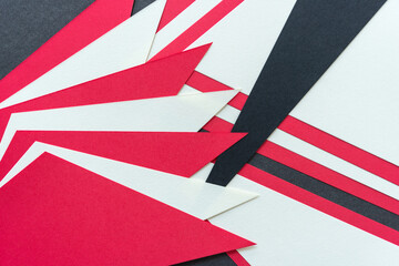 black, red, and white paper background