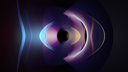 Stylish caustic mobile screensaver. Beautifully designed animation with colorful flashes of light and lens flare on black background.