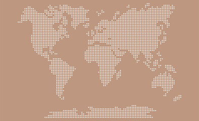 Fototapeta premium Vector. Information graphics. The world map is divided into six perforated continents, consisting of stars: North America, South America, Africa, Europe, Asia and Australia, Oceania. No inscriptions.