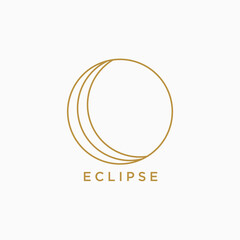 Eclipse minimalist logo vector