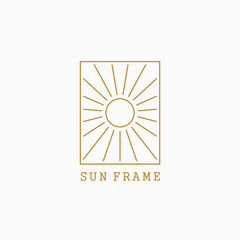 sun logo idea with line art concept