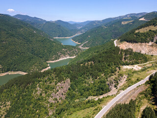 Fototapeta na wymiar Aerial view of Tsankov kamak Reservoir, Bulgaria